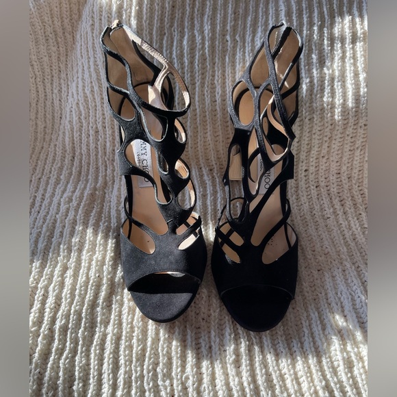 Jimmy Choo suede cutout heels. - Picture 2 of 6